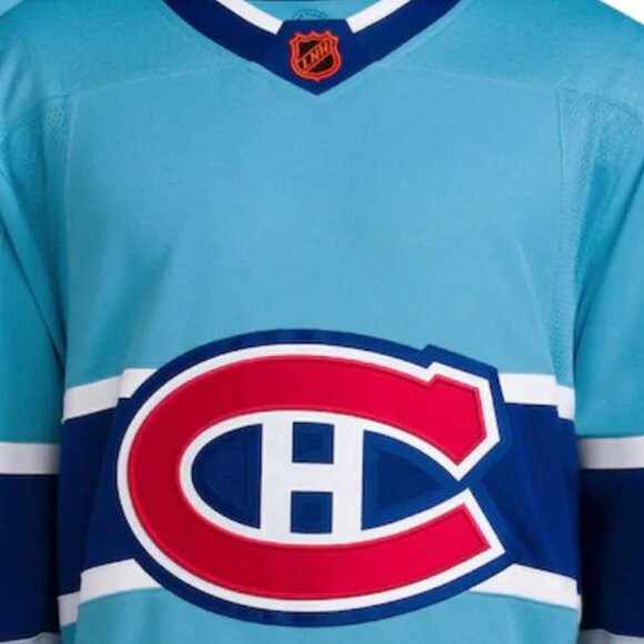 Montreal Canadiens 2022/23 Reverse Retro Adidas Hockey Blue Jersey - Picture 1 of 2